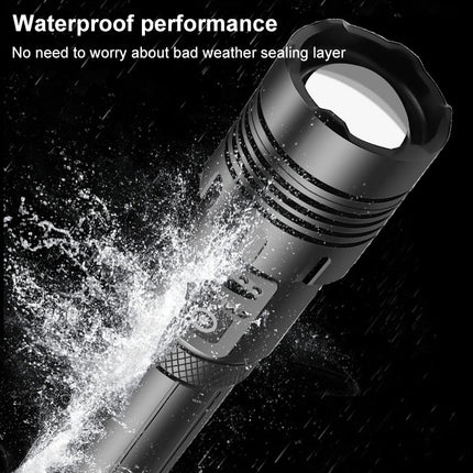 Short Style Micro USB Charging Outdoor Waterproof P70 + COB LED Flashlight, Support Power Display & Telescopic Focusing & 7-level Brightness Adjustment-garmade.com