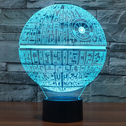 Death Star Style 3D Touch Switch Control LED Light , 7 Colour Discoloration Creative Visual Stereo Lamp Desk Lamp Night Light-garmade.com