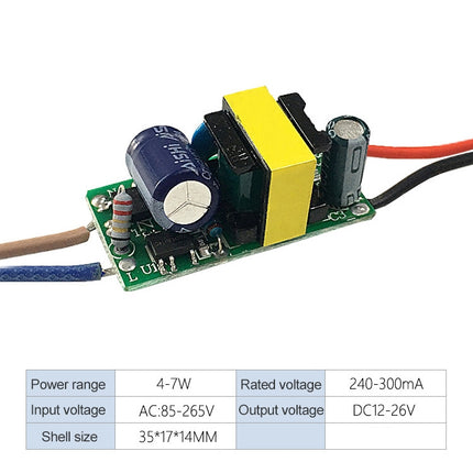4-7W LED Driver Adapter Isolated Power Supply AC 85-265V to DC 12-26V-garmade.com