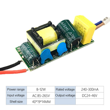 8-12W LED Driver Adapter Isolated Power Supply AC 85-265V to DC 24-46V-garmade.com