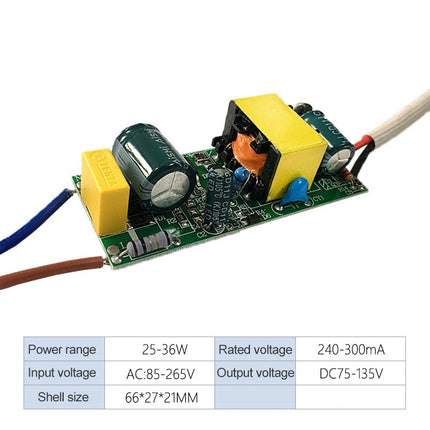 25-36W LED Driver Adapter Isolated Power Supply AC 85-265V to DC 75-135V-garmade.com