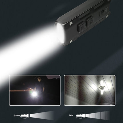 Nitecore 700 Lumens TIP SE Mini LED Glare Flashlight USB Rechargeable Metal Lamp (Black)-garmade.com