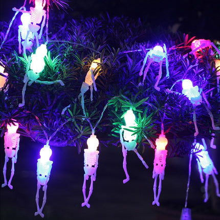 2.5m Skeleton Human Design Halloween Series LED String Light, 20 LEDs 3 x AA Batteries Box Operated Party Props Fairy Decoration Night Lamp-garmade.com