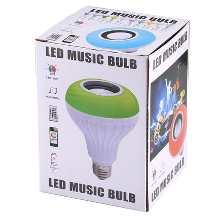 12W Smart Wireless Bluetooth Speaker Music Playing Dimmable LED Bulb , USB Charging with Remote Control & Hook(Colorful Light)-garmade.com