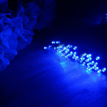 17m IP44 Waterproof Solar Panel Fairy Lamp, 100 LEDs Holiday Decorative Light(Blue Light)-garmade.com