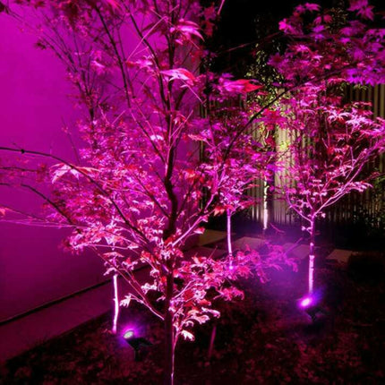 4 LEDs Solar Powered Lawn Spotlight IP65 Waterproof Outdoor Garden Landscape Lamp (Colorful Light)-garmade.com