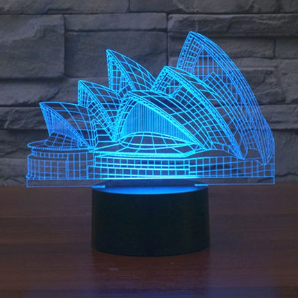 Sydney Opera House Style 3D Touch Switch Control LED Light , 7 Color Discoloration Creative Visual Stereo Lamp Desk Lamp Night Light-garmade.com