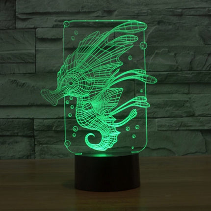 Hippocampus Style 3D Touch Switch Control LED Light , 7 Colour Discoloration Creative Visual Stereo Lamp Desk Lamp Night Light-garmade.com