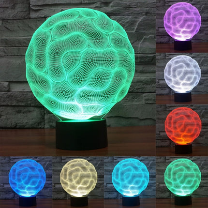 Brain Style 3D Touch Switch Control LED Light , 7 Color Discoloration Creative Visual Stereo Lamp Desk Lamp Night Light-garmade.com