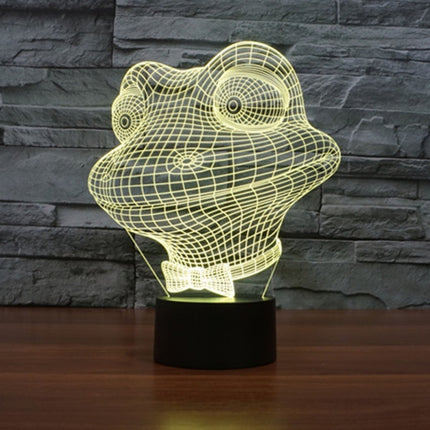 Frog Style 3D Touch Switch Control LED Light , 7 Color Discoloration Creative Visual Stereo Lamp Desk Lamp Night Light-garmade.com