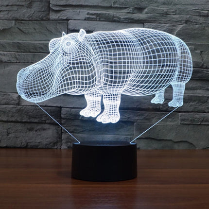 Rhino Style 3D Touch Switch Control LED Light , 7 Color Discoloration Creative Visual Stereo Lamp Desk Lamp Night Light-garmade.com