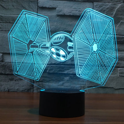 TIE Fighter Style 3D Touch Switch Control LED Light , 7 Color Discoloration Creative Visual Stereo Lamp Desk Lamp Night Light-garmade.com
