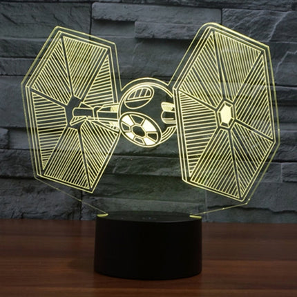 TIE Fighter Style 3D Touch Switch Control LED Light , 7 Color Discoloration Creative Visual Stereo Lamp Desk Lamp Night Light-garmade.com
