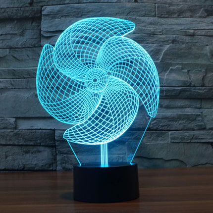Big Pinwheel Style 3D Touch Switch Control LED Light , 7 Color Discoloration Creative Visual Stereo Lamp Desk Lamp Night Light-garmade.com