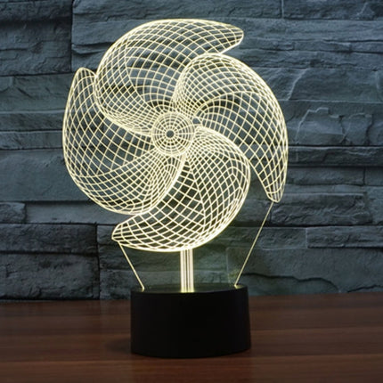Big Pinwheel Style 3D Touch Switch Control LED Light , 7 Color Discoloration Creative Visual Stereo Lamp Desk Lamp Night Light-garmade.com
