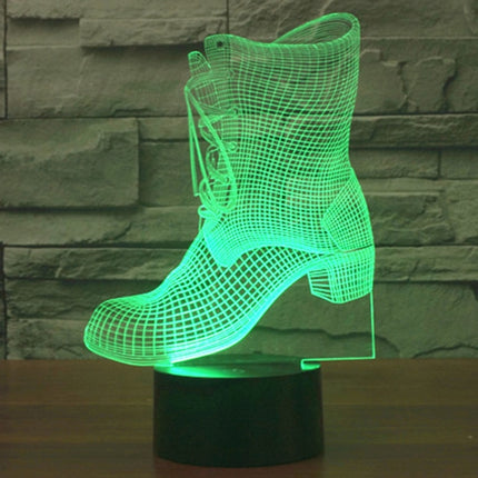 Boots Style 3D Touch Switch Control LED Light , 7 Color Discoloration Creative Visual Stereo Lamp Desk Lamp Night Light-garmade.com