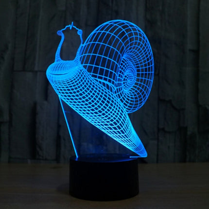 Snail Style 3D Touch Switch Control LED Light , 7 Color Discoloration Creative Visual Stereo Lamp Desk Lamp Night Light-garmade.com