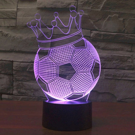 Football Crown Style 3D Touch Switch Control LED Light , 7 Color Discoloration Creative Visual Stereo Lamp Desk Lamp Night Light-garmade.com