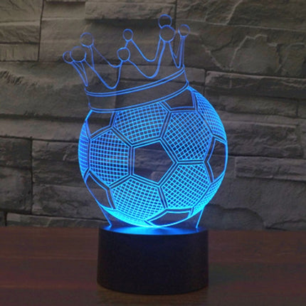 Football Crown Style 3D Touch Switch Control LED Light , 7 Color Discoloration Creative Visual Stereo Lamp Desk Lamp Night Light-garmade.com