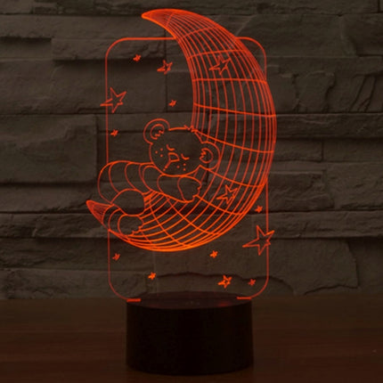 Moon Bears Style 3D Touch Switch Control LED Light , 7 Color Discoloration Creative Visual Stereo Lamp Desk Lamp Night Light-garmade.com