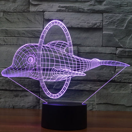 Dolphin Jump Style 3D Touch Switch Control LED Light , 7 Color Discoloration Creative Visual Stereo Lamp Desk Lamp Night Light-garmade.com
