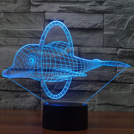 Dolphin Jump Style 3D Touch Switch Control LED Light , 7 Color Discoloration Creative Visual Stereo Lamp Desk Lamp Night Light-garmade.com