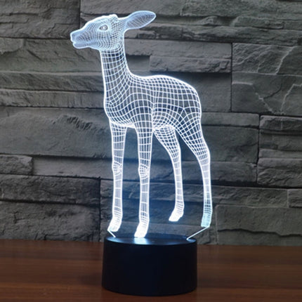 Deer Style 3D Touch Switch Control LED Light , 7 Color Discoloration Creative Visual Stereo Lamp Desk Lamp Night Light-garmade.com