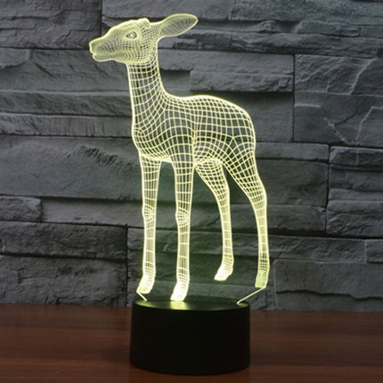 Deer Style 3D Touch Switch Control LED Light , 7 Color Discoloration Creative Visual Stereo Lamp Desk Lamp Night Light-garmade.com