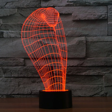 Cobra Style 3D Touch Switch Control LED Light , 7 Color Discoloration Creative Visual Stereo Lamp Desk Lamp Night Light-garmade.com