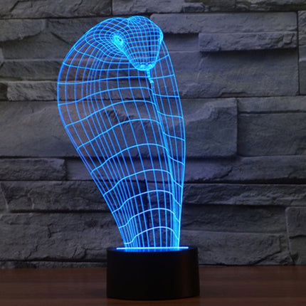 Cobra Style 3D Touch Switch Control LED Light , 7 Color Discoloration Creative Visual Stereo Lamp Desk Lamp Night Light-garmade.com