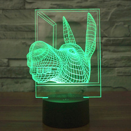 Donkey Shape 3D Touch Switch Control LED Light , 7 Colour Discoloration Creative Visual Stereo Lamp Desk Lamp Night Light-garmade.com