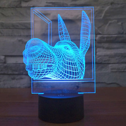 Donkey Shape 3D Touch Switch Control LED Light , 7 Colour Discoloration Creative Visual Stereo Lamp Desk Lamp Night Light-garmade.com