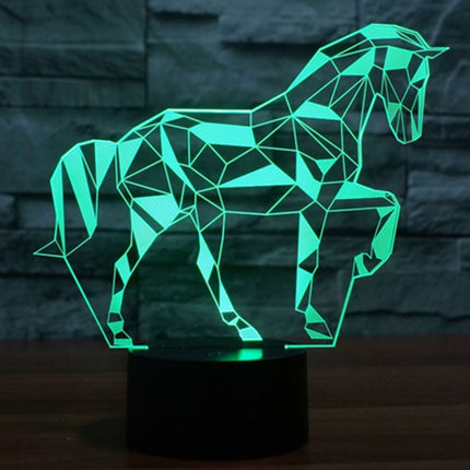 Horse Shape 3D Touch Switch Control LED Light , 7 Color Discoloration Creative Visual Stereo Lamp Desk Lamp Night Light-garmade.com