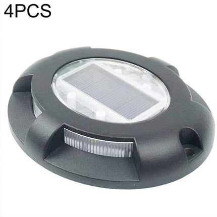 4 PCS LED Solar Powered Embedded Ground Lamp IP68 Waterproof Outdoor Garden Lawn Lamp (Black)-garmade.com