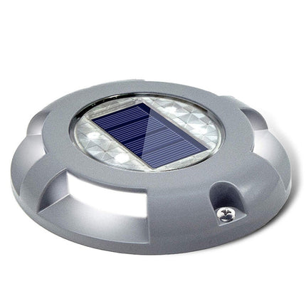 4 PCS LED Solar Powered Embedded Ground Lamp IP68 Waterproof Outdoor Garden Lawn Lamp (Grey)-garmade.com