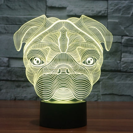 Dog Shape 3D Touch Switch Control LED Light , 7 Color Discoloration Creative Visual Stereo Lamp Desk Lamp Night Light-garmade.com