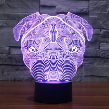 Dog Shape 3D Touch Switch Control LED Light , 7 Color Discoloration Creative Visual Stereo Lamp Desk Lamp Night Light-garmade.com