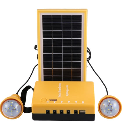 Rechargeable LED Solar Energy Kit, Multi-function Portable with Bulbs, Support FM / TF Card, AC 220V, US/EU Plug-garmade.com