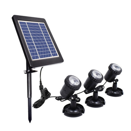 3 In 1 Red Green Blue Light Lawn Insertion Pool Diving Solar Spotlight-garmade.com