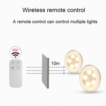 CL017 Natural Light LED Press the Lights , Remote Control Battery-Powered Bedroom Wall Night Light, Remote Control Distance: 10m-garmade.com