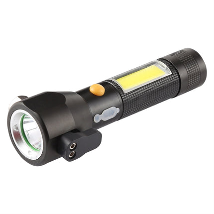 10W 450 Lumens IPX4 Waterproof Rechargeable LED Flashlight with Safety Hammer & 3-Modes-garmade.com