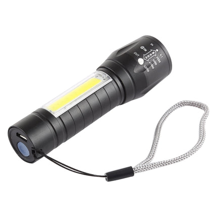 A2 USB Charging Waterproof Zoomable XPE + COB Flashlight with 3-Modes & Storage Box-garmade.com
