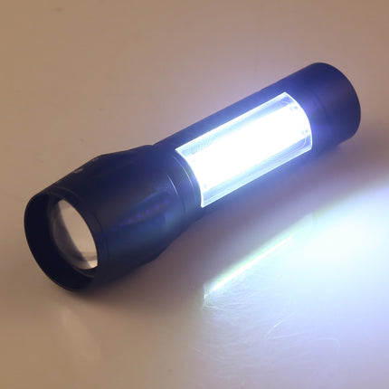 A2 USB Charging Waterproof Zoomable XPE + COB Flashlight with 3-Modes & Storage Box-garmade.com