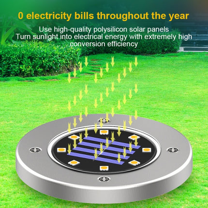 8 LEDs Colorful Dimmable Solar Outdoor Garden Lawn Light Sensor Type Intelligent Light Control Buried Light-garmade.com