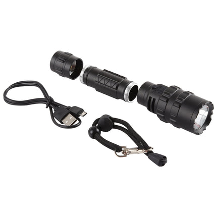 10W USB Charging XM-L2 T6 IPX6 Waterproof Strong LED Flashlight with 5-Modes & USB Cable & Rope-garmade.com