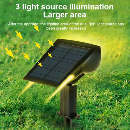 Solar Projection Light Outdoor IP65 Waterproof LED Landscape Garden Ground Plug Light Decorative Lawn Lamp (Warm White)-garmade.com