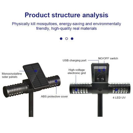SZ-16008 Solar Mosquito Killer Light Outdoor IP65 Waterproof LED Landscape Garden Ground Plug Mosquito Trap Decorative Lawn Lamp-garmade.com