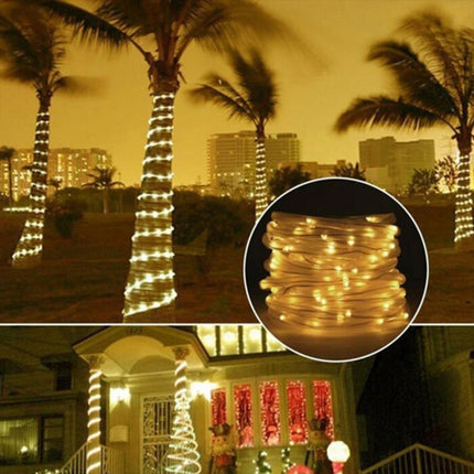 5m Casing Rope Light, Solar Panel water resistant 50 LED(Warm White)-garmade.com