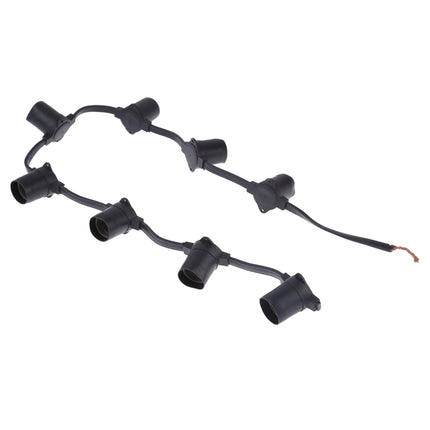 E27 Lamp Holder 8 Heads Hanging Wire Chandelier Lamp Holder Bulb Base Power Cable, Cable Length: 1m (Black)-garmade.com