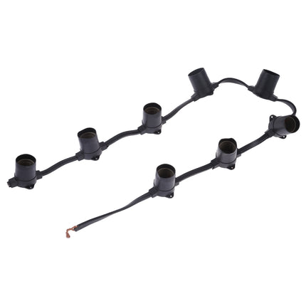E27 Lamp Holder 8 Heads Hanging Wire Chandelier Lamp Holder Bulb Base Power Cable, Cable Length: 1m (Black)-garmade.com